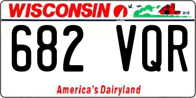 WI license plate 682VQR