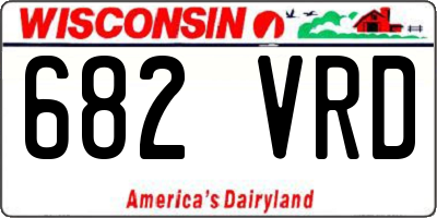 WI license plate 682VRD