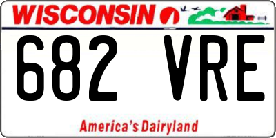 WI license plate 682VRE