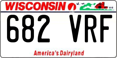 WI license plate 682VRF
