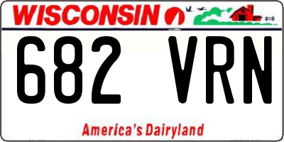 WI license plate 682VRN