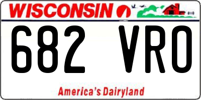 WI license plate 682VRO