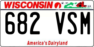WI license plate 682VSM