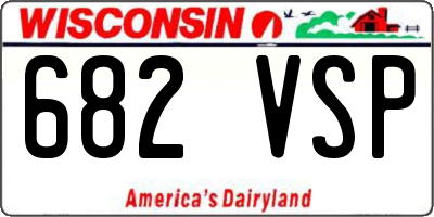 WI license plate 682VSP