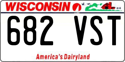WI license plate 682VST