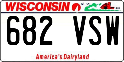 WI license plate 682VSW
