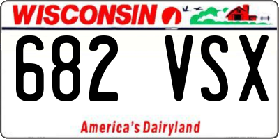 WI license plate 682VSX
