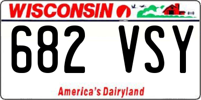 WI license plate 682VSY