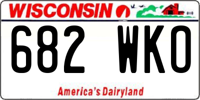 WI license plate 682WKO
