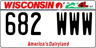 WI license plate 682WWW