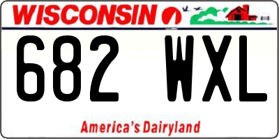 WI license plate 682WXL