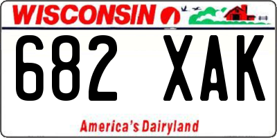 WI license plate 682XAK