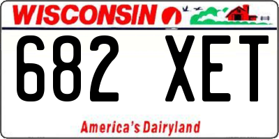 WI license plate 682XET