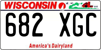 WI license plate 682XGC