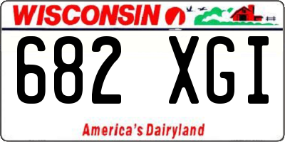 WI license plate 682XGI