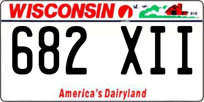 WI license plate 682XII