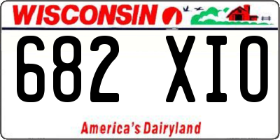 WI license plate 682XIO