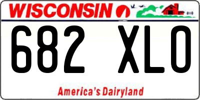 WI license plate 682XLO
