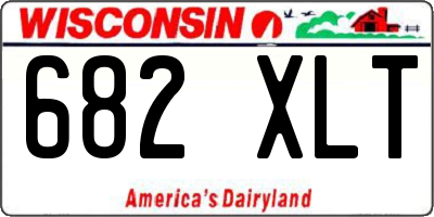 WI license plate 682XLT