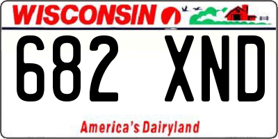 WI license plate 682XND