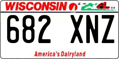 WI license plate 682XNZ