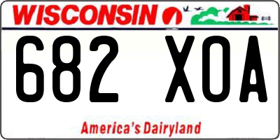 WI license plate 682XOA