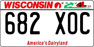 WI license plate 682XOC