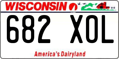 WI license plate 682XOL