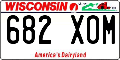 WI license plate 682XOM