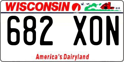 WI license plate 682XON