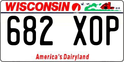 WI license plate 682XOP