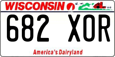 WI license plate 682XOR