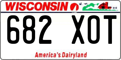 WI license plate 682XOT