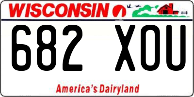WI license plate 682XOU