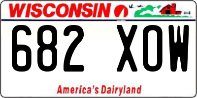 WI license plate 682XOW