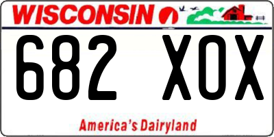 WI license plate 682XOX