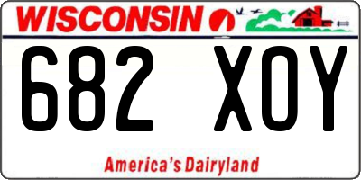 WI license plate 682XOY