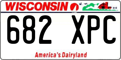 WI license plate 682XPC
