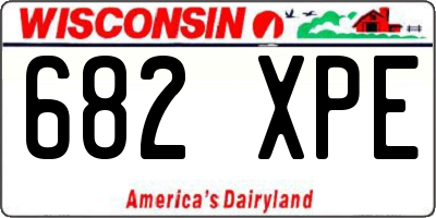 WI license plate 682XPE