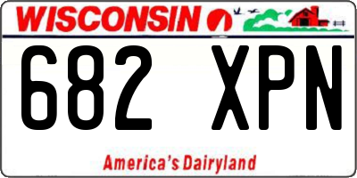 WI license plate 682XPN