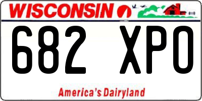 WI license plate 682XPO