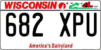 WI license plate 682XPU