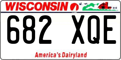WI license plate 682XQE