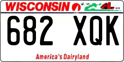 WI license plate 682XQK