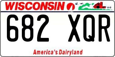 WI license plate 682XQR