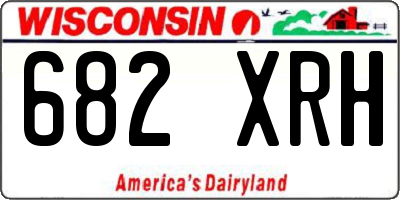 WI license plate 682XRH