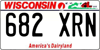 WI license plate 682XRN