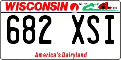 WI license plate 682XSI
