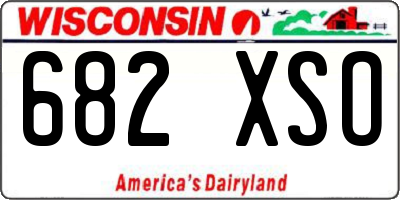 WI license plate 682XSO