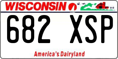 WI license plate 682XSP
